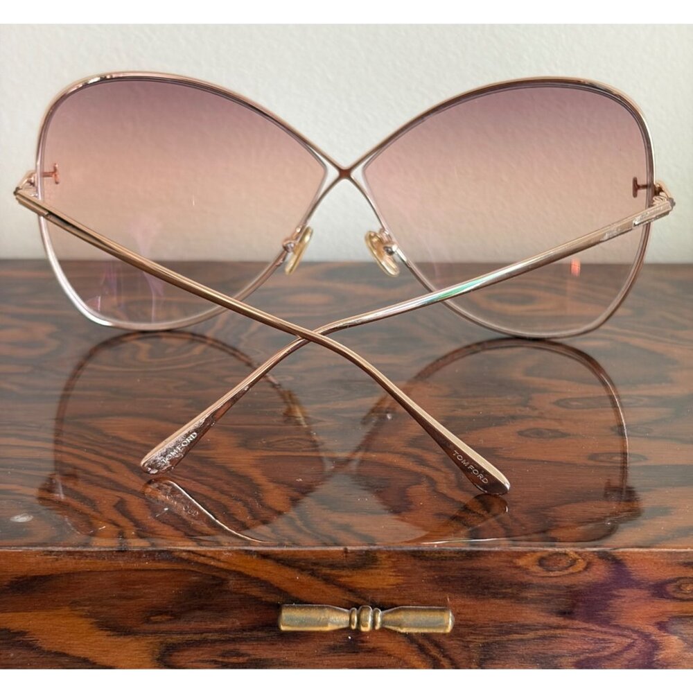 Tom Ford Butterfly Sunglasses Gold & Brown TF842 - Picture 9 of 15